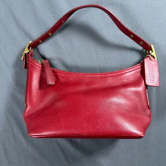 Coach Cherry Red Leather Shoulder Bag G0027 - Picture 1 of 8